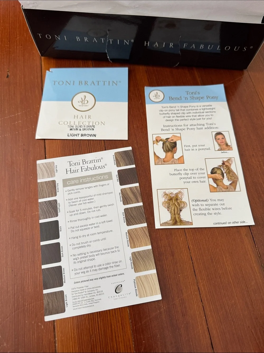 Toni Britton 3 Piece Hairpiece Wig Set NIB Light Brown